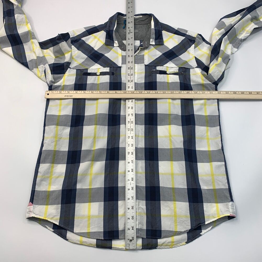 Ted Baker Shirt Mens 5 Plaid Button Up Long Sleeve Cotton Pockets Flip Cuff - Picture 6 of 12